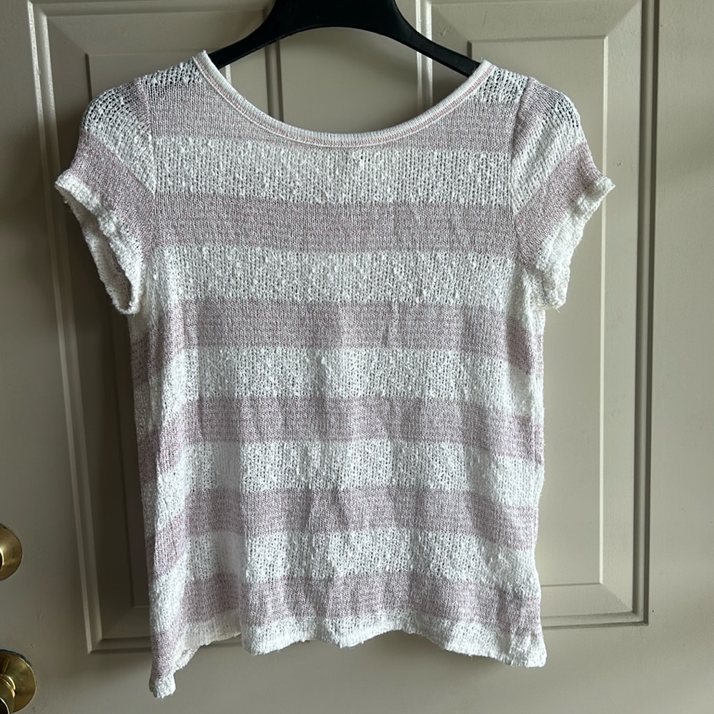 Pink and White Striped Top
